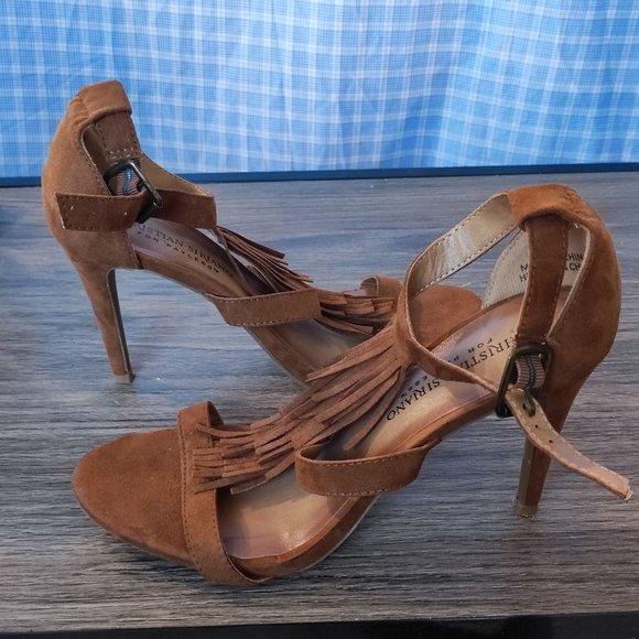 Christian Siriano For Payless heel sandals tassel brown suede women's size 8 - Picture 6 of 14